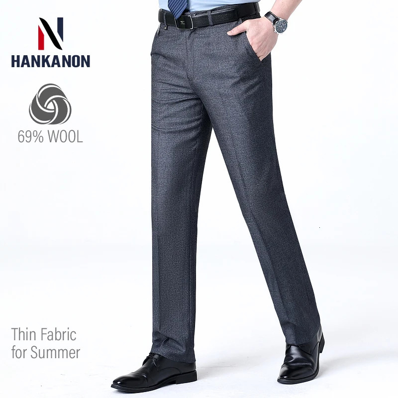 Highend Mens Wool Pants Blend Thin Fabric for SummerBusiness Formal Dress PantsWool Trousers 260611