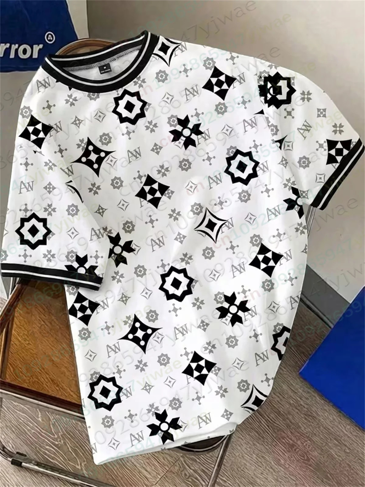 Simple y Casual TShirt ONeck Full Body Graphic Short Sleeved Fashionable Street Top Summer MenS 260612
