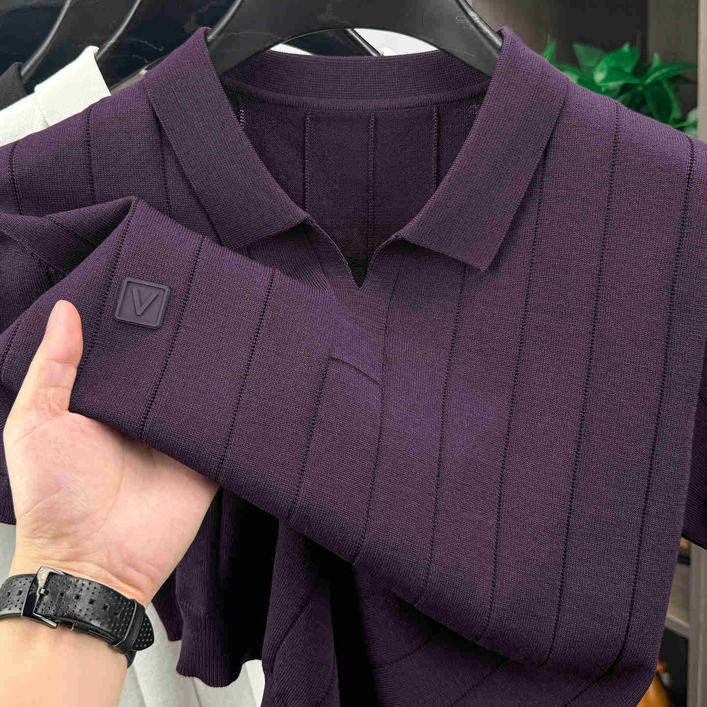short High knitted end brand sleeve shirt fashion letter embossed mens new summer breathable casual soft comfort T-shirt M260612