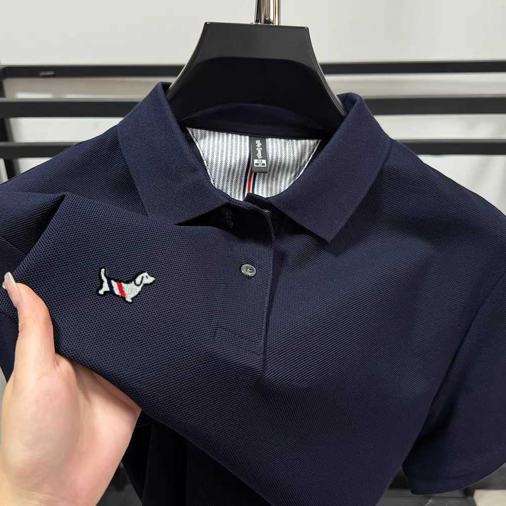 sleeve 100 short pure cotton shirt mens brand fashion puppy embroidery business casual summer breathable T-shirt M260612