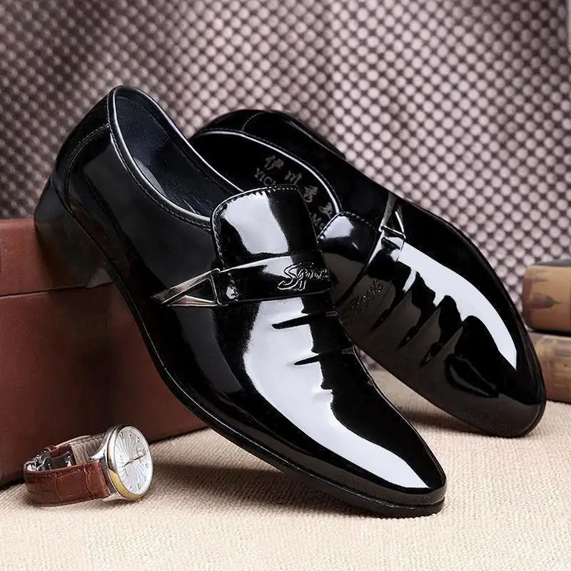 Casual SlipOn Mens Shoes Fashionable SharpToe Youth Footwear Comfortable Rubber Sole Breathable Leather Upper Business 260611