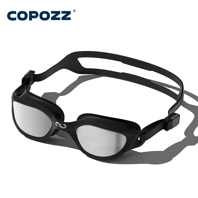 Copozz Swimming Goggles Waterproof VISTEX Anti Fog Mirrored Adjustable Silicone Swim Glasses Professional Swim Equipment Eyewear 260612BJ