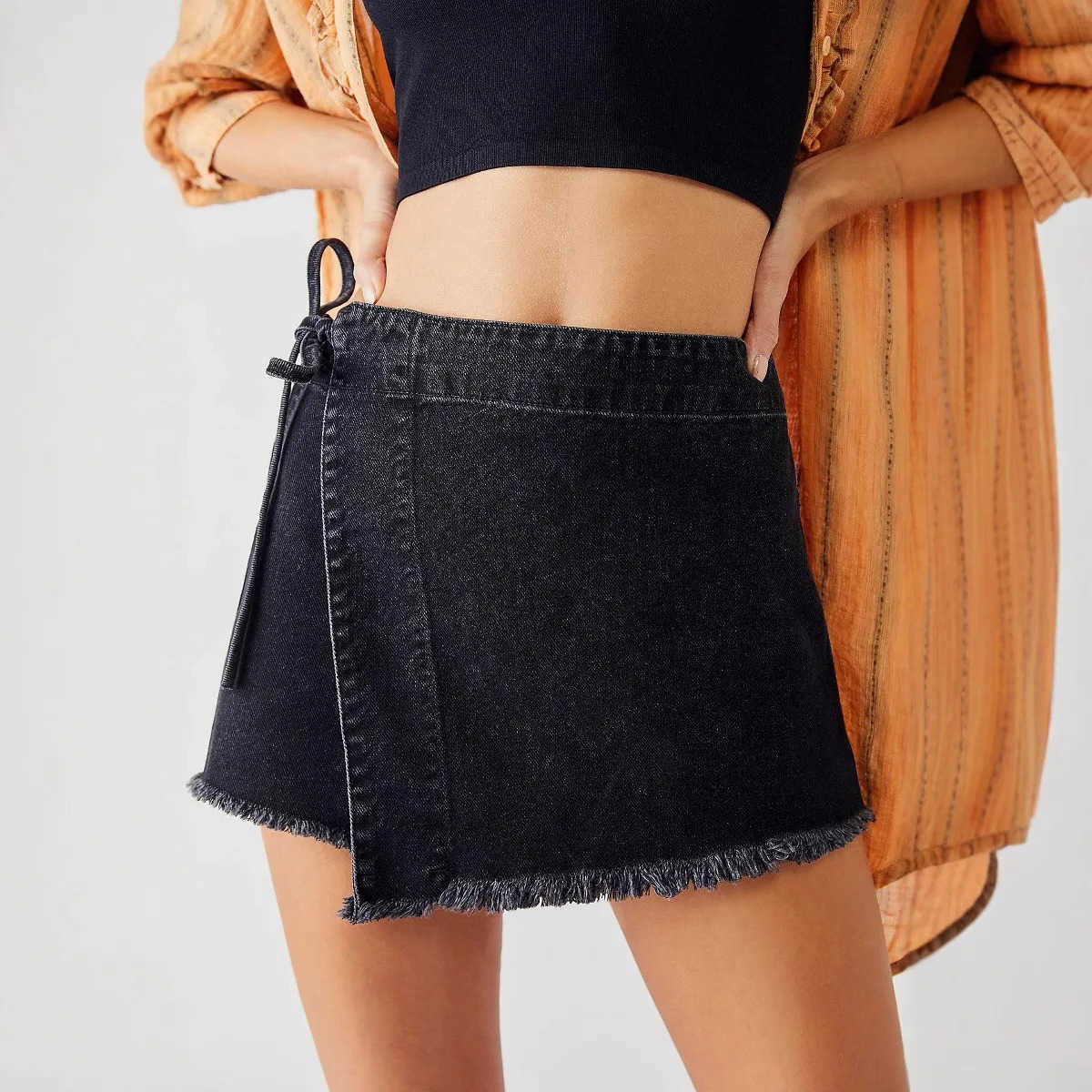 Sexy Irregular A-line Denim High-quality Skirt Fashion Half Body Denim Skirts for Women in Spring and SummerHot Costume M260612