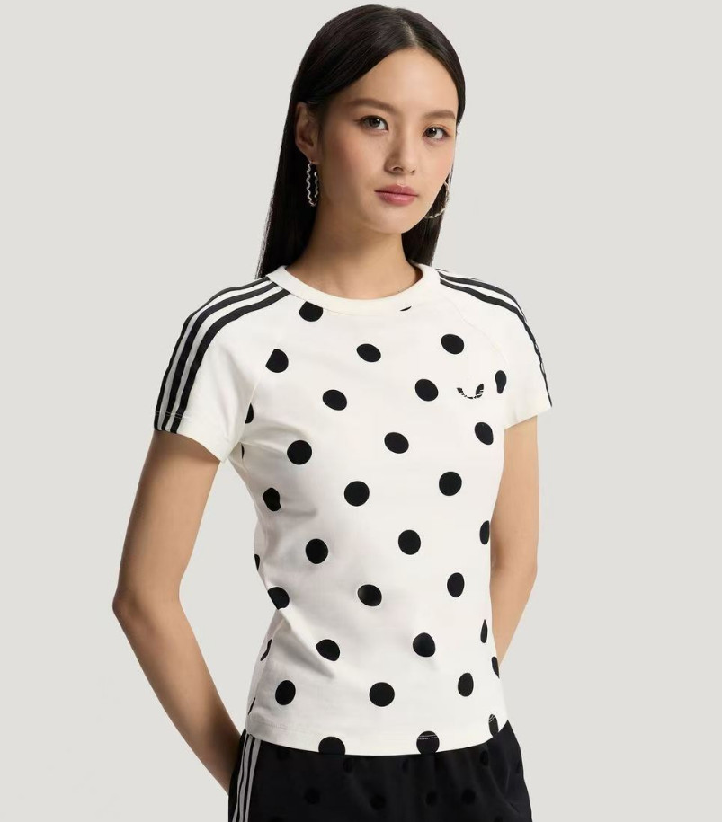 New Women's T-Shirt Short Sleeves brand Designer T-shirts Tees Polos summer casual sports T-Shirts Polka dot embroidered logo top