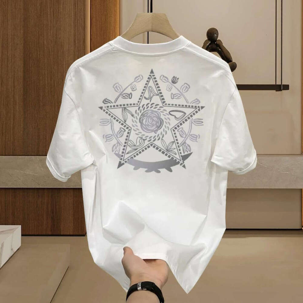American-Style Casual Heavy-Weight Pure Cotton Short-Sleeve T-Shirt, New Summer Model, Round-Neck Men's Trendy Brand Popular Loose Top