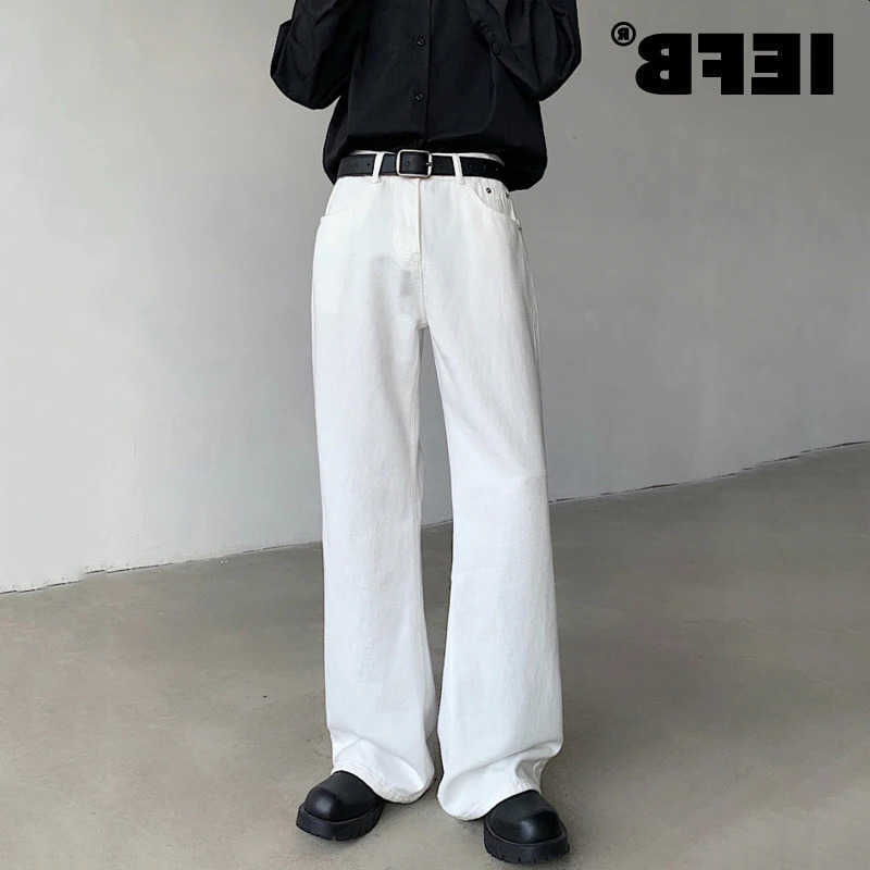 American IEFB Style Mens Jeans Casual Straight Wide Leg Denim Pants Loose Zipper Solid Color Bottom Trend 9C6405 S260612