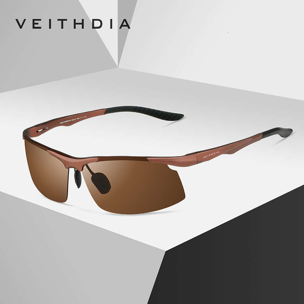 Men's Aluminum Magnesium Sports Half Frame Spring Leg Sunglasses New Polarized Fishing Driving Glasses 6535 High-Quality