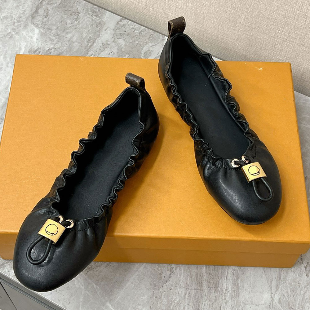 Womens designer ballerina Soft Leather Ballerina new model fashion daily wear comfort spring summer flat folding ballerina refined luxury ballet non