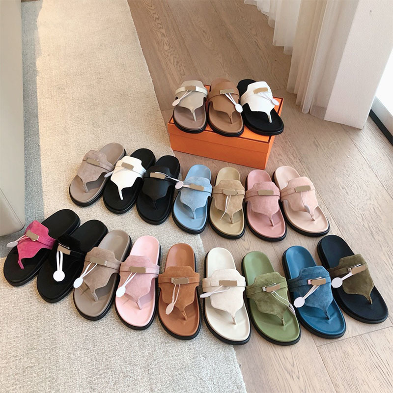 10A Designer Empire Sandals NEW Men Women Wide Slippers Genuine Leather Suede Flip Flops Non-slip Slides Summer Beach Slippers Outdoor Casual Sho-image-924746789