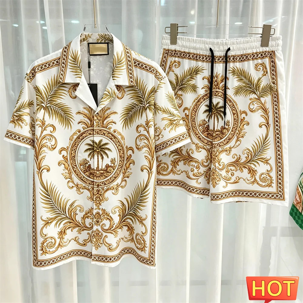 Summer Short Sleeve Shirt Shorts Set Fashion Comfortable Loose Shirts Suit Daily Casual Tracksuits Street y Mens Clothing 260612