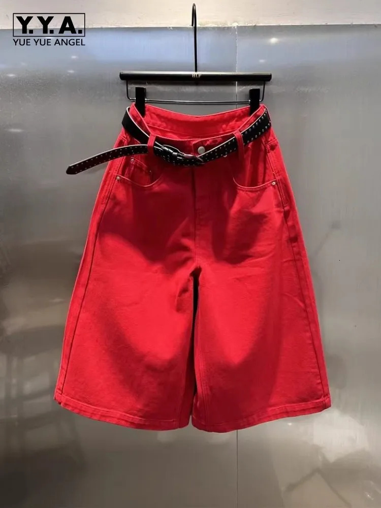 Work Ladies American Style High Street Loose Denim Shorts Spring Pocket Wide Leg Pant Fashion Casual Short Trousers Women 260612