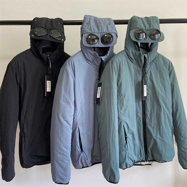 Designer Puffer Mens Goggle Coat Winter Jacket Hooded Overshirt Warm Down Jackets Parka Winterjacke Men Windbreaker Outerwear M-XXL Q260612