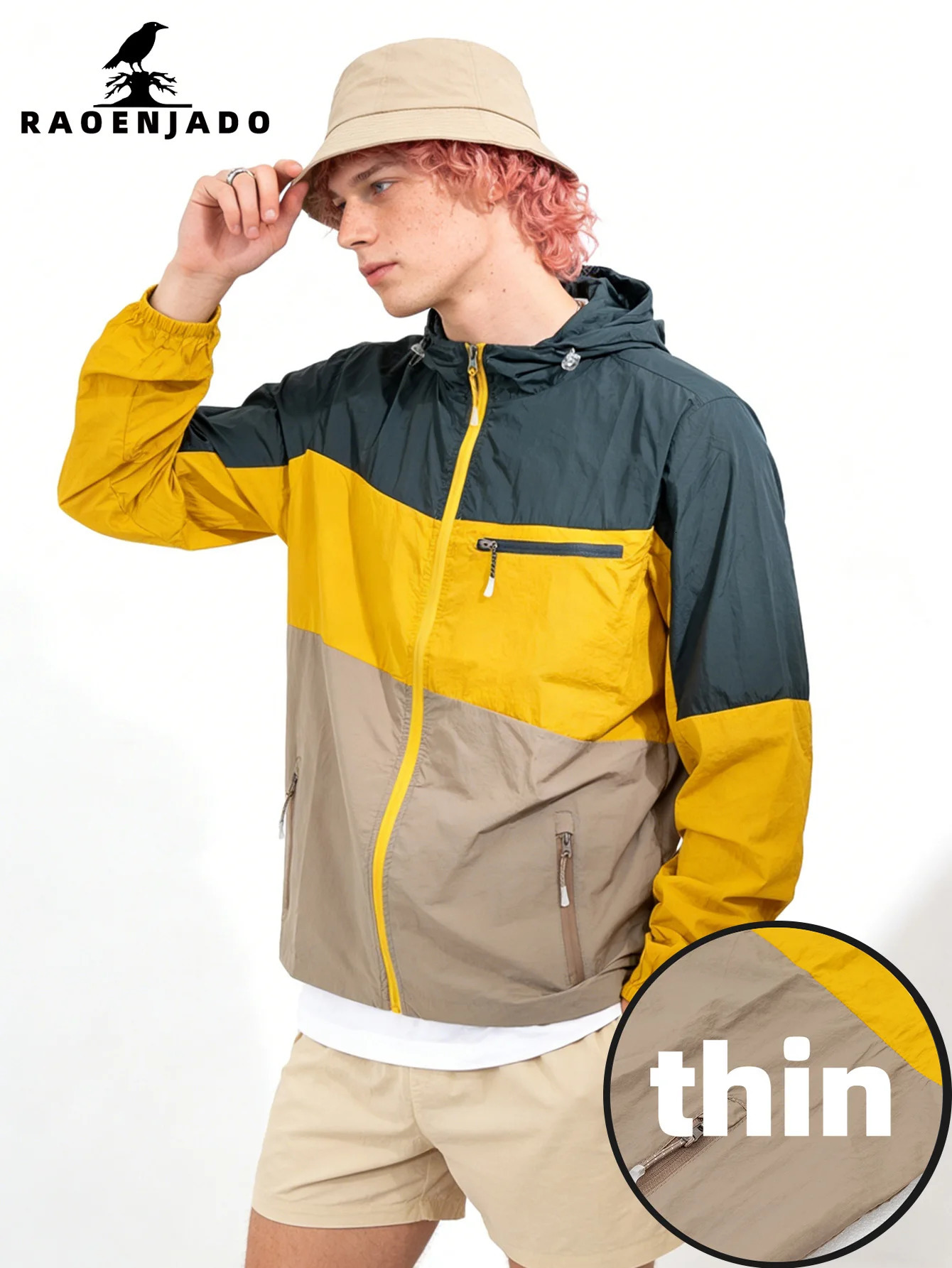 Mens UVprotective Jacket Breathable Thin Lightweight Coat SpringSummer Hooded Sports Outerwear Waterproof Clothing 260611