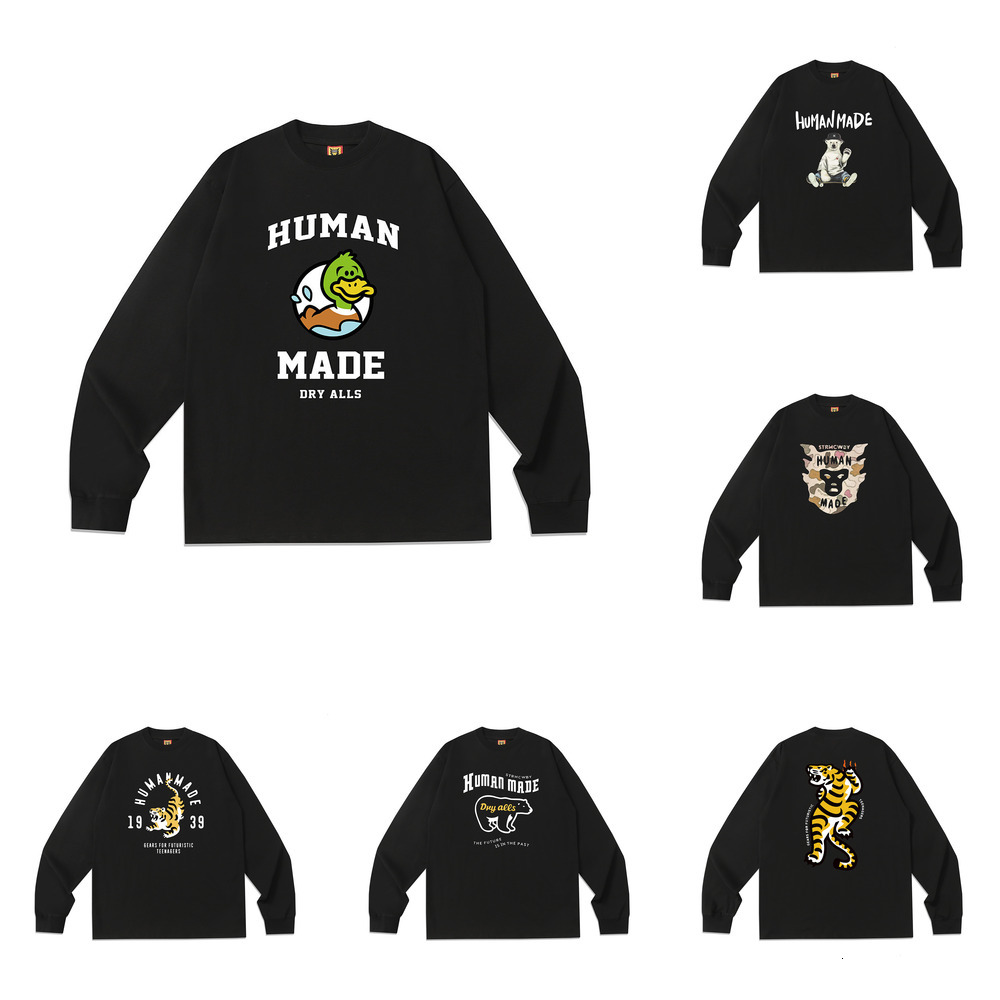 Designer Mens Pullover Humanmades long sleeve shirts printed Heart graffiti high street round neck hoodie unisex Human couple sweatshirt Jumper stre