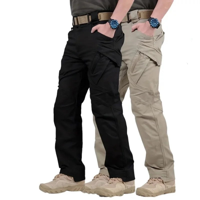 Mens Waterproof Cargo Pants Elastic Multiple Pocket Male Trousers Outdoor Joggers Pant Plus Size Tactical Hiking 260612