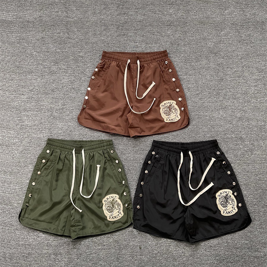Luxury Brand Designer Three-dimensional Embroidery Sport Woven Five-pocket Pants For Summer, Men's And Women's Loose High Street Studded S