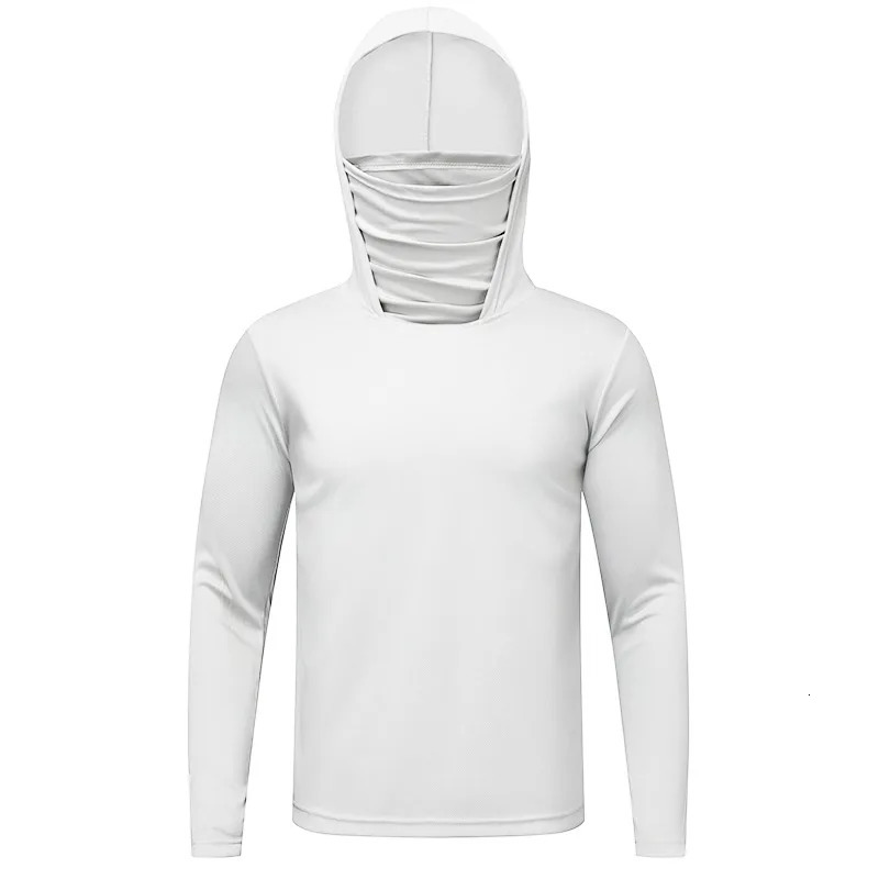 Mens summer plus size sportswear quick drying hooded casual ice silk breathable lightweight fishing and sun protection suit 260612