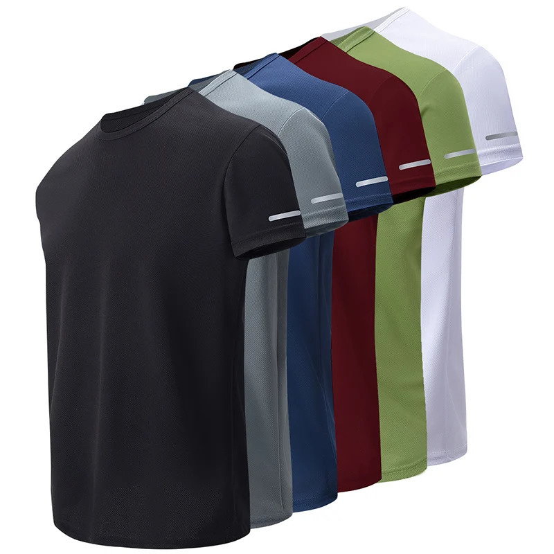 4/1 Pcs Summer Mens Solid Color Joker Quick-drying Short-sleeved Loose Plus Size Sports Running Playing Shirt Middle-aged Male 260610