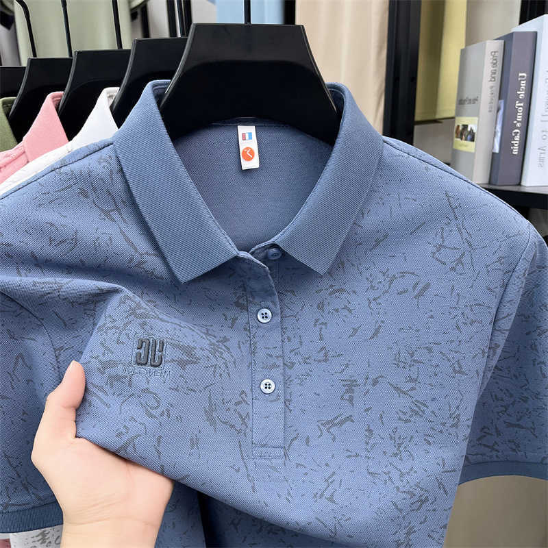 sleeve Unique fashion printed short shirt brand mens summer breathable silk cotton new letter embroidered T-shirt M260612