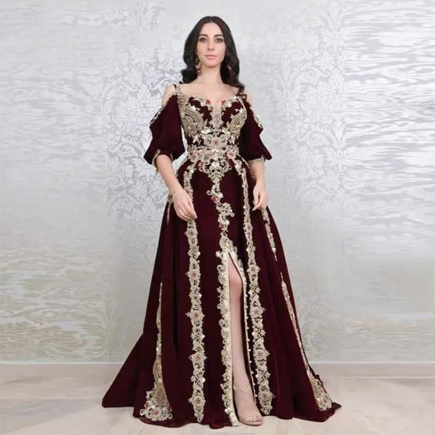Luxury Mermaid Formal Evening Dresses Half Sleeves flit Front Lace Crystals Beads Special Occasion Gowns Prom Dresses Custom