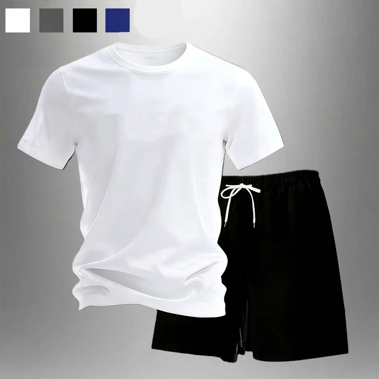 Casual Sports 2-piece sets Solid colors Mesh Breathable short sleeved T-shirtshorts Sets jogging Running Sets Man Summer 260611