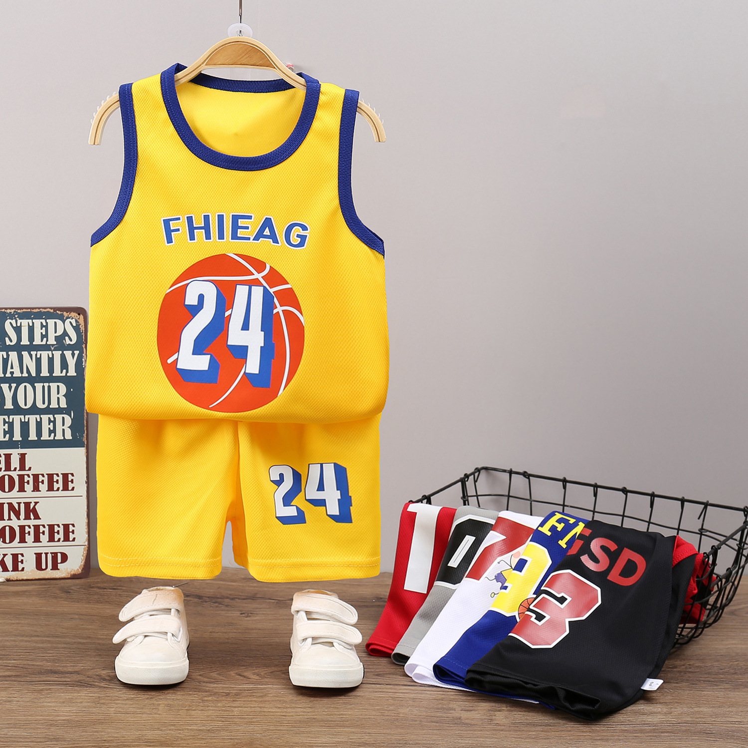 cologne 2026 New Kids Designer Clothes Boys Basketball Uniform Set Summer Boys Sleeveless Jersey Shorts Quick Dry Sportswear For Toddler perfume You