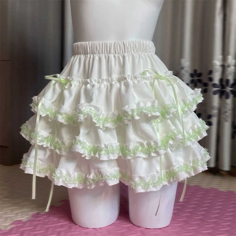 Cake Japanese Style Kawaii Lolita Skirt Women Sweet Pink Bow Ruffle Party Mini Skirts Ballets Cute Y2k Fashion Faldas Mujer M260612