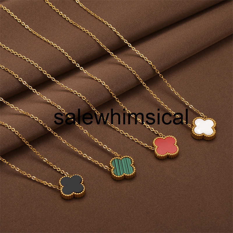 Designer Necklace 18K gold Four-leaf clover necklace light luxury titanium steel non-fading jewelry simple and elegant womens collarbone chain LEXY