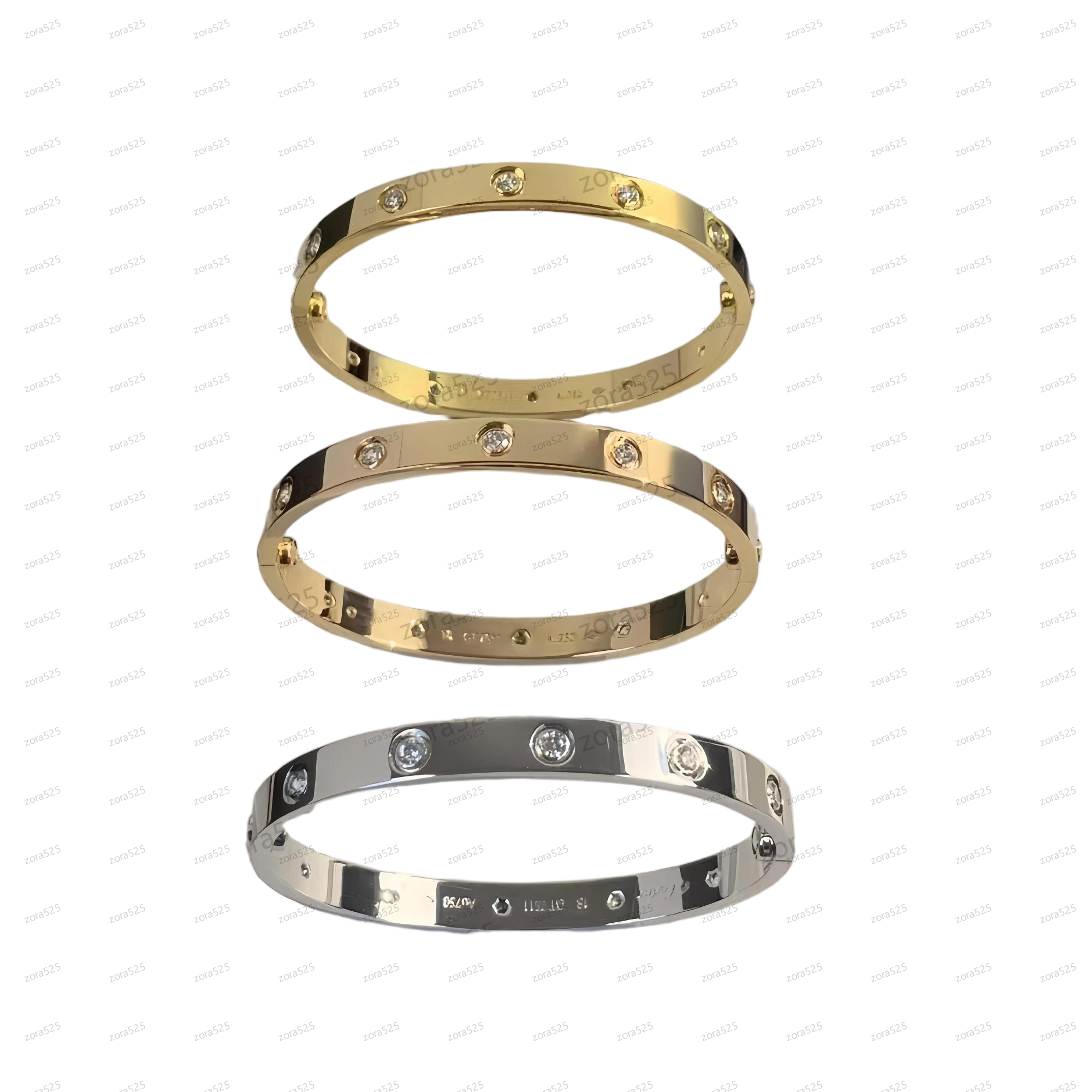 bracelet high quality schmuck jewellery moissanite bracelet Europe America Fashion Style Bracelets Women Bangle Classic Jewelry 18K Gold Plated Stai