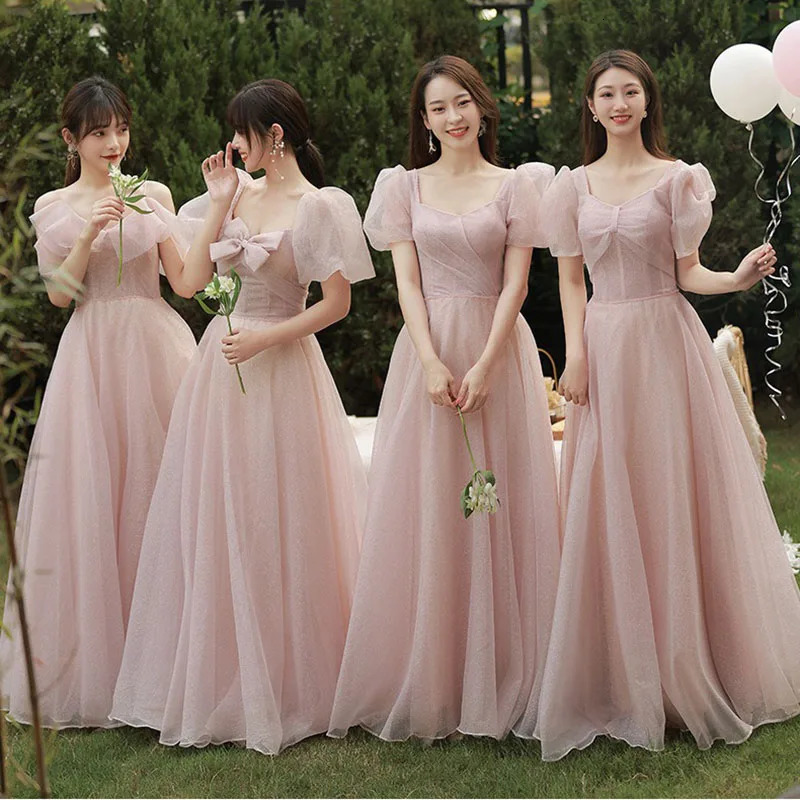 2026 Spring Summer Fairylike Bridesmaid Dresses Attire For Slimming Sisters Group Formal Dresselegant Wedding Party Dress 260611