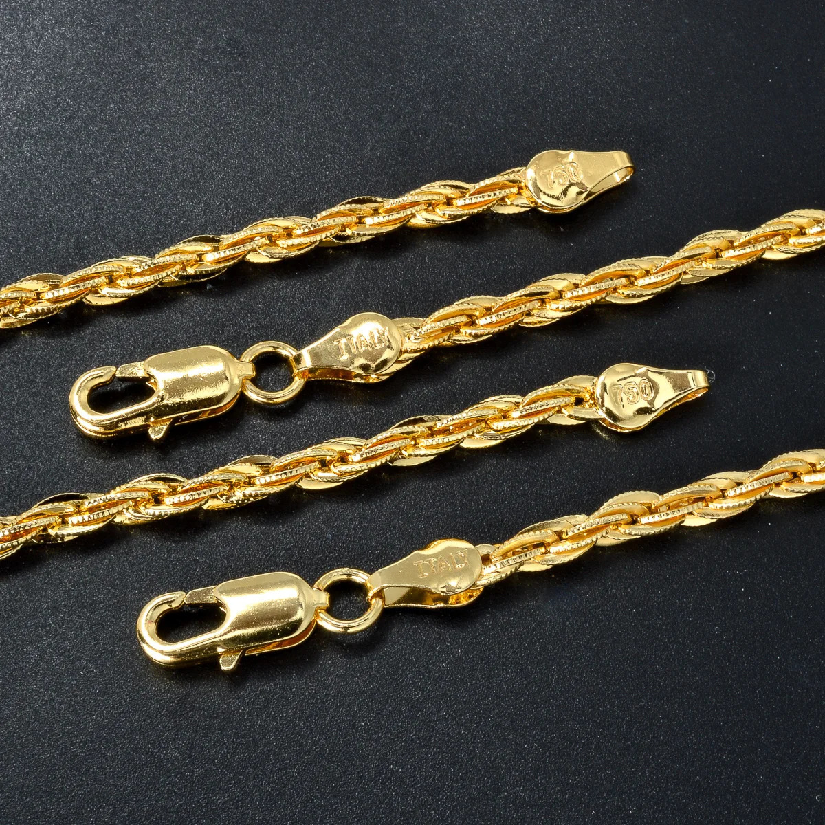 High Quality Gold Plated Italian 750 metal 60cm Dubai Chain Simple necklace jewelry gift for men and women 260611