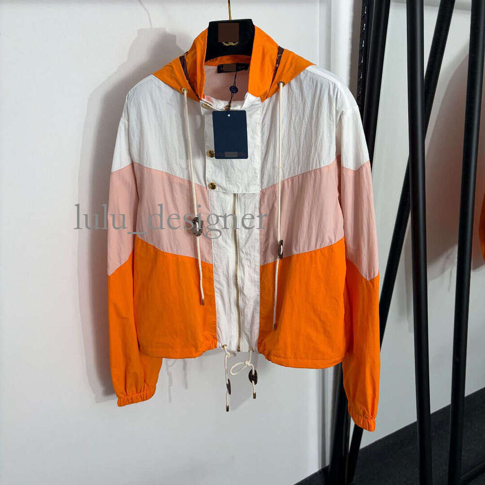 Designer jackets womens High-End Slim-Fit Women's Color-Blocked Long-Sleeve Hooded Sun-Protective Trench Coat Jacket