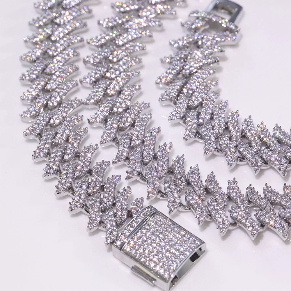 Iced Out Hip Hop Cuban Chain 16mm Pointed CZ Diamond Men Necklace High Quality Brass Bling Jewelry Banquet Party Gift Wholesale 260611