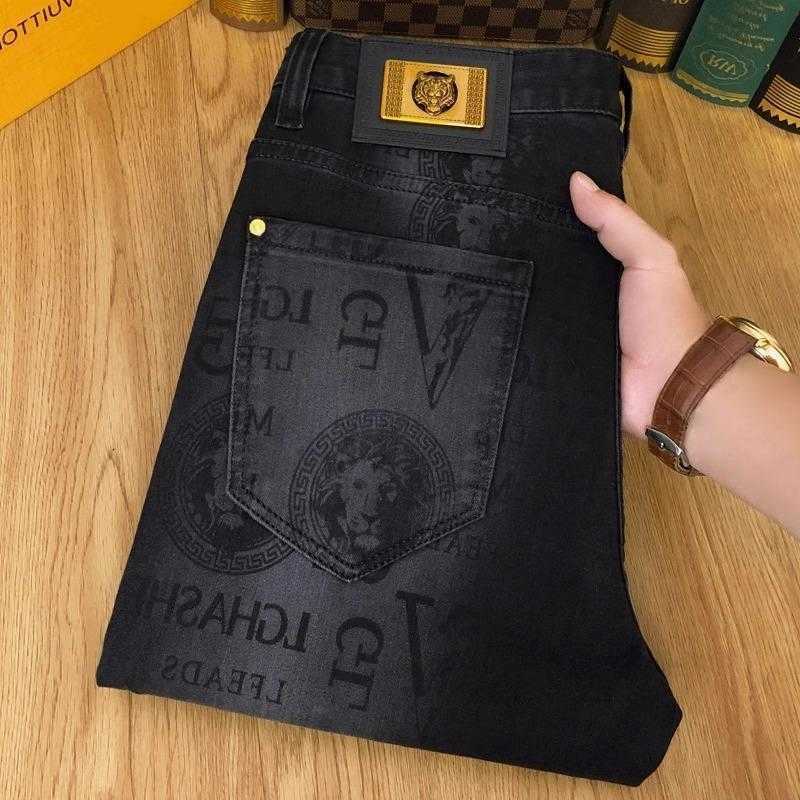 Designer Pants - Black Jeans - Mens - Printed Elasticated Slim-fitting Style - 2026 New Style Casual Pants - Jeans Q260612