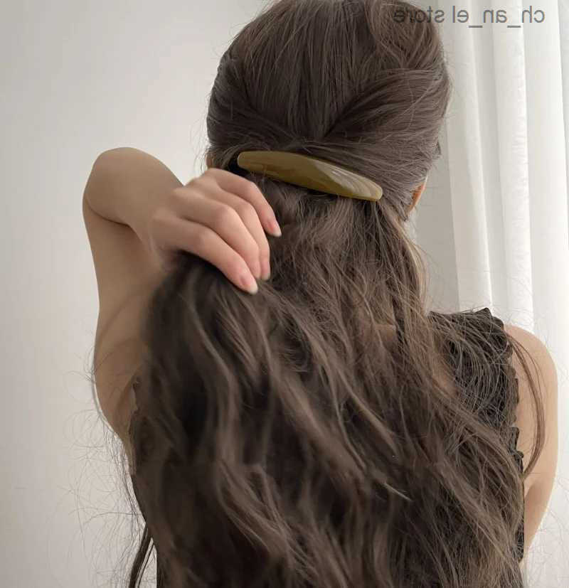 extremely Korean simple style bk head spoon plate hairpin Morandi elegant retro spring clip 2022 new large horsetail clip S260612