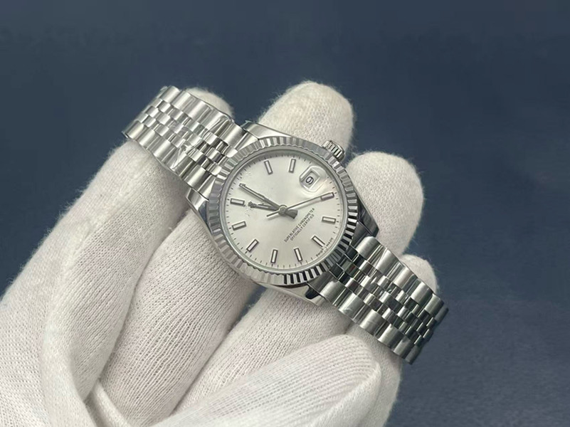 Luxury women's Automatic mechanical Watch fluted bezel White dial 31mm classic Da te just high end quality ladies watches full stainless steel