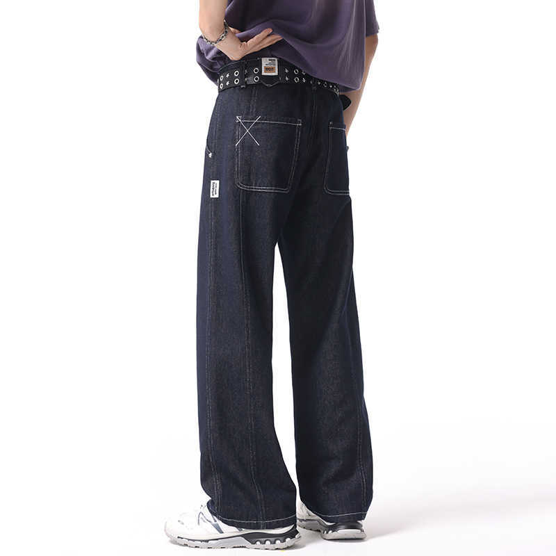 Mens Wide Leg Retro Denim Pants Spring Summer Streewear Y2K New Jeans Baggy Blue Hip-Hop Fashion Youth Straight Jeans Versatile Q260612