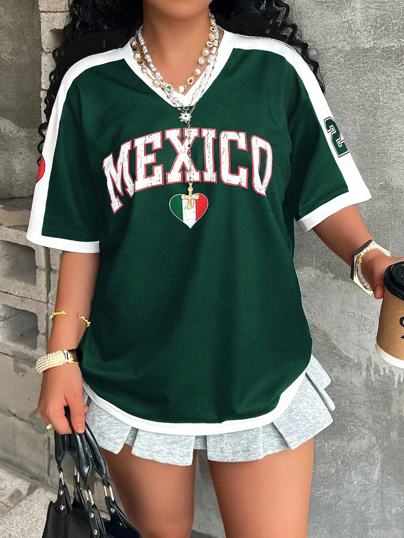 Women Mexico Print T Shirt Summer Short Sleeve Loose Fit Breathable Patriotic Graphic for Daily Casual Streetwear Outdoor 260612