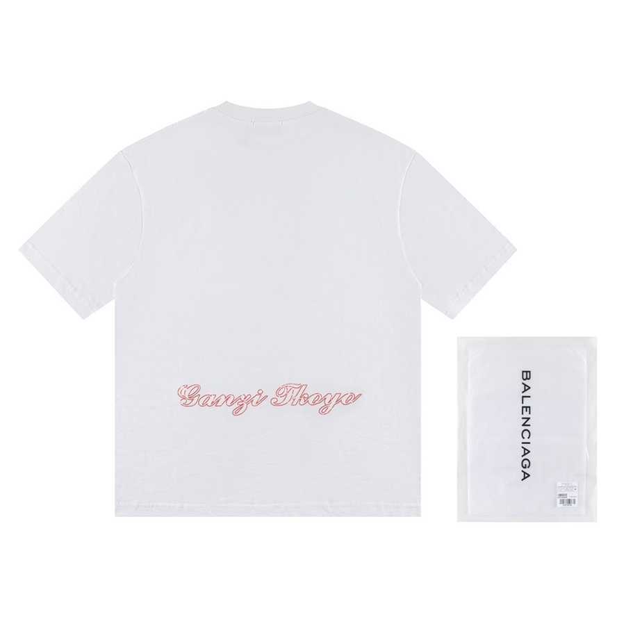 Correct version of Paris B front and back digital print short-sleeve T-shirt unisex{category}{category}HF8N