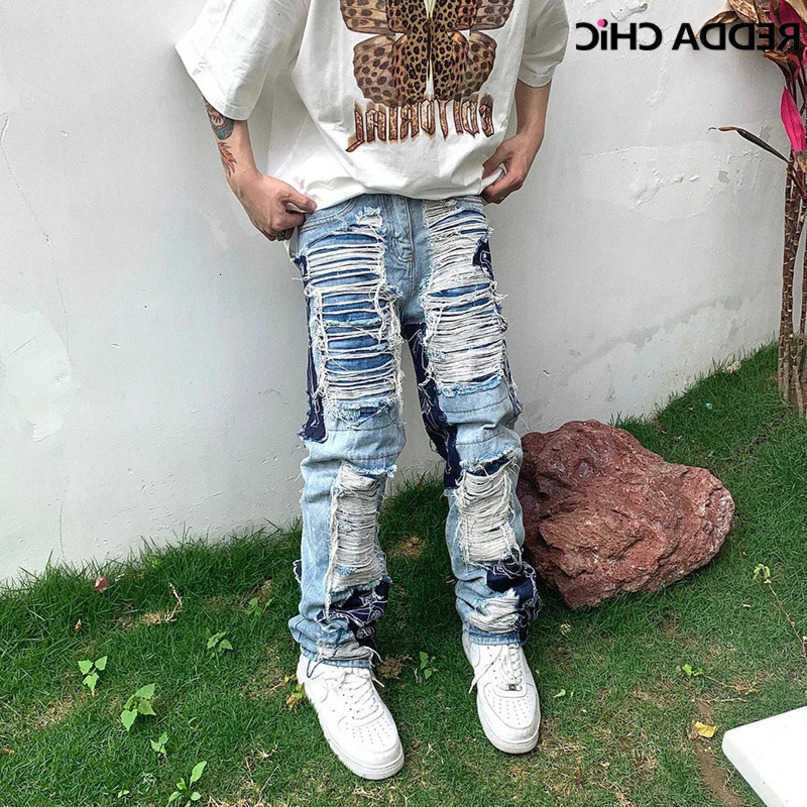 Pantaloni REDDACHiC da uomo Grunge Y2k Jeans larghi Christian Jesus Pantaloni in denim dritti Grandi S260612
