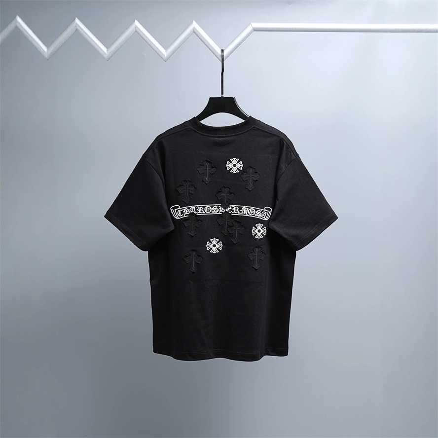 CH Chrome Correct Version Summer Front and Back Appliqu Embroidery Unisex Short-Sleeve T-Shirt{category}{category}E0LW