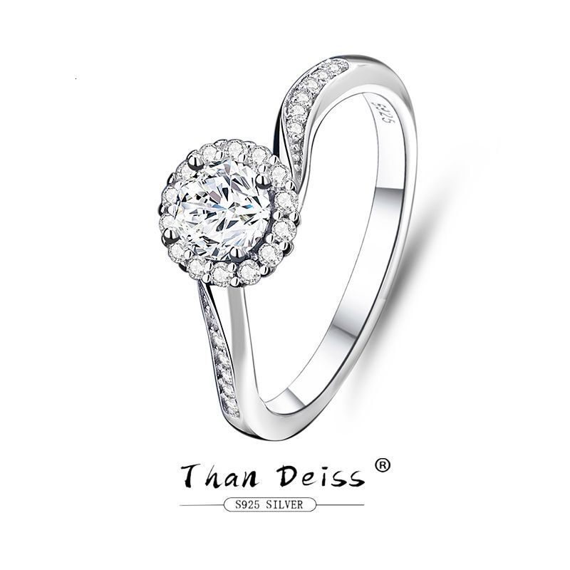 Moissanite ring women, Korean style, elegant twist band diamond couple's wedding S925 silver, adjustable ring, available for wholesale