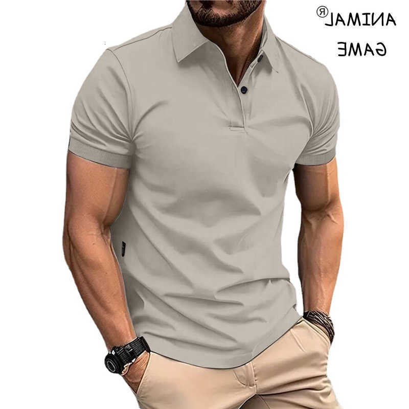 Summer Color Mens Solid Shirt Short Sleeve Lapel Button Tshirts for Men Casual Streetwear Lightweight Jogging Tops M260612