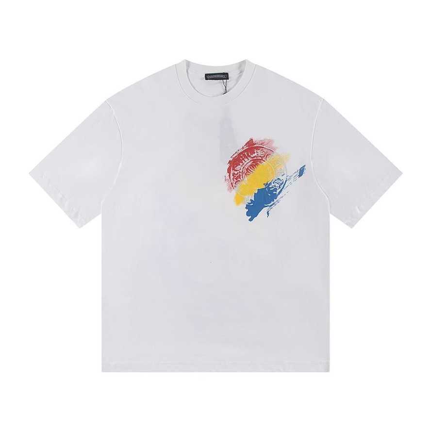 Correct version of CH Chrome new model cross and Sanskrit print short-sleeve T-shirt for couples{category}{category}B4JV