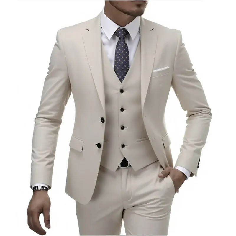 Suit Boutique Mens Fashion Business Blazer Vest Trousers Gentlemans Wedding Casual Professional Formal Suit 3 Piece 260608