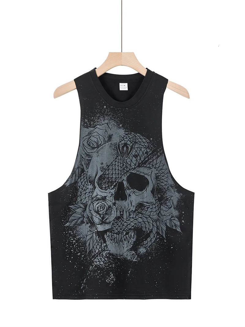 2026 Summer Fitness Tank Top Men Sports tank top Fashion Comfortable Printed Loose tops printing running Sleeveless vest Men 260612