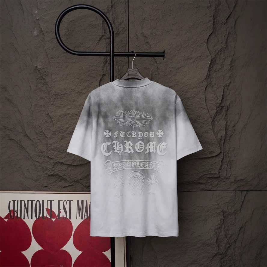 Correct version of CH Chrome Summer Laser Burnout Appliqu Embroidery Short Sleeve T-Shirt for Couples{category}{category}DPM9
