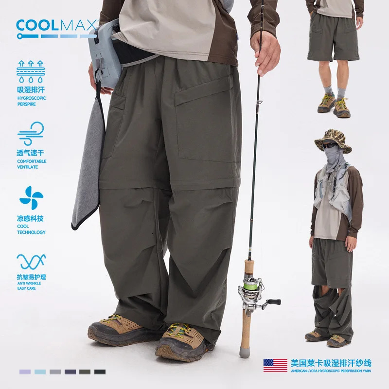 Unisex MoistureWicking QuickDry CoolTouch Convertible Cargo Pants for Outdoor Cycling Hiking with UPF Sun Protection 260609