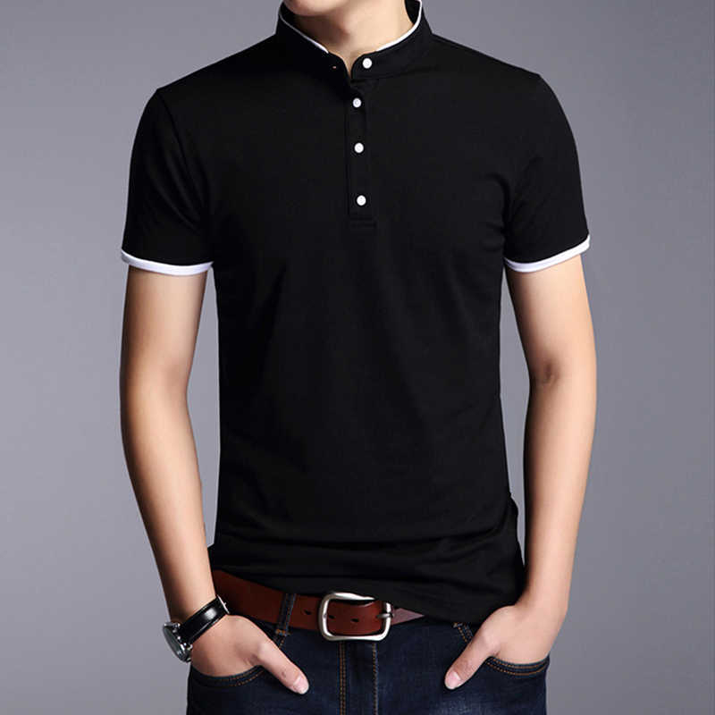 Business Casual Short Mens Sleeve T-shirt Summer Comfortable and Breathable Solid Top M260612