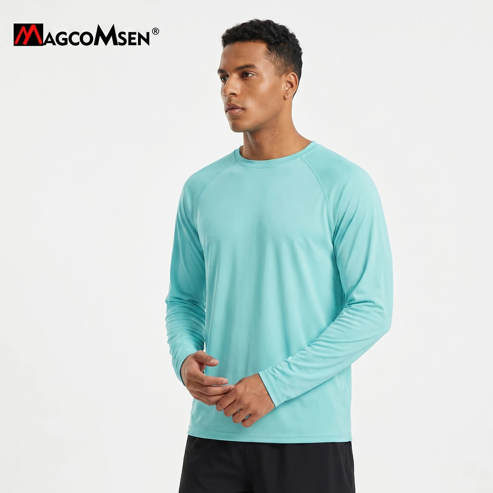 MAGCOMSEN Mens Sun Protection T-shirt Summer UPF 50 Long Sleeve Tee Quick Dry Athletic Performance T-shirt Workout Rash Guard 260612